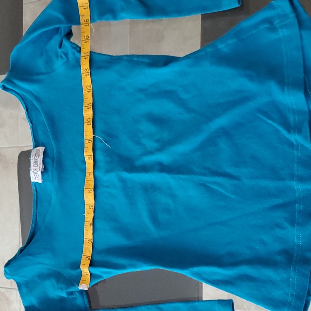 French Connection Cropped Turquoise Stretchy Top - image 2